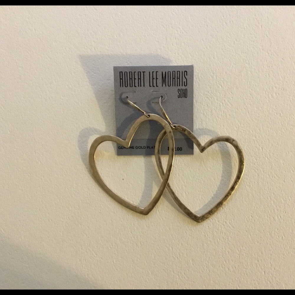 Genuine Gold Plated Heart Shaped Earrings. NWT.